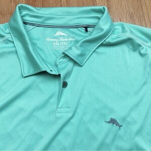 Tommy Bahama Island Zone Polo Shirt Men’s XXL Performance Aqua Blue Green
